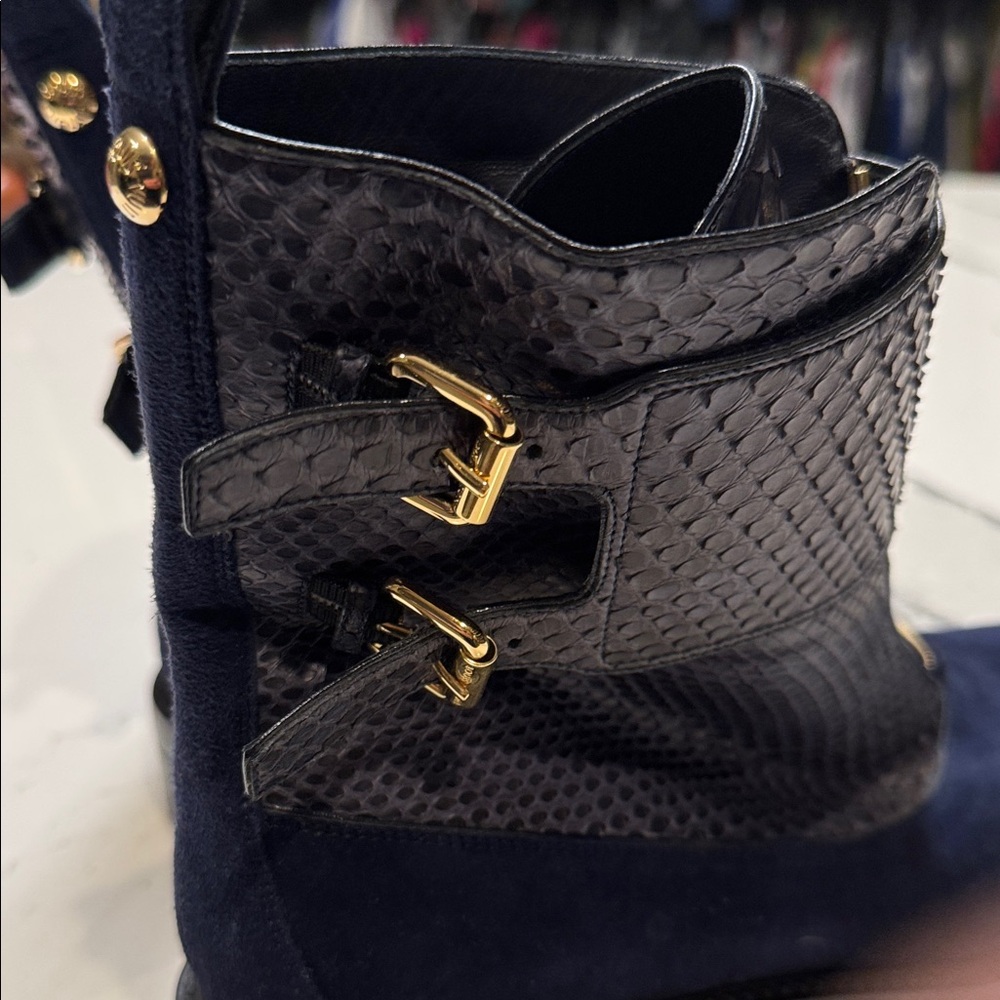 Louis Vuitton Black and Navy Combat Boots Womens Never Worn 39EU - Picture 6 of 13